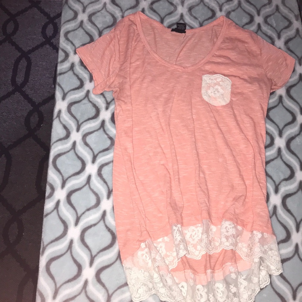 Rue21 Coral Lace T shirt